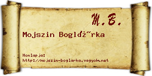 Mojszin Boglárka névjegykártya