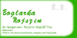 boglarka mojszin business card